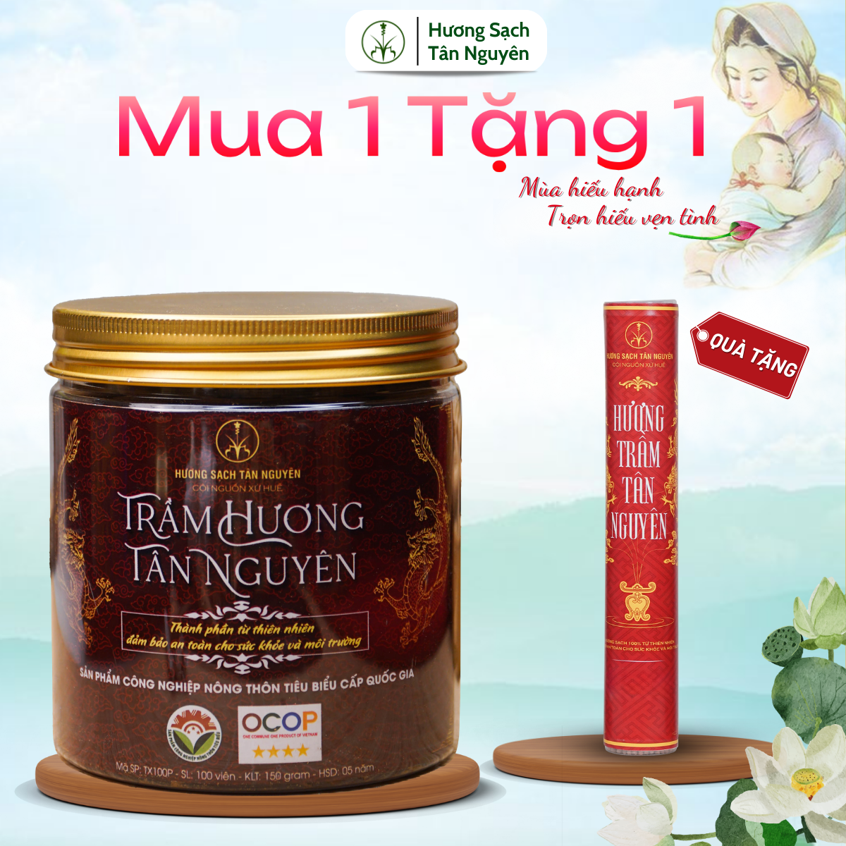 Nụ trầm hương Tân Nguyên, nụ trầm, nụ trầm sạch thơm tự nhiên loại hộp 100 viên dùng cho thờ cúng