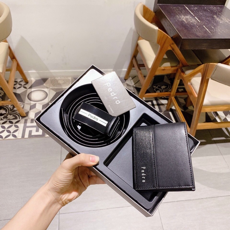 [HCM]Set bộ dây nịt và ví nam hiệu pedro full hộp