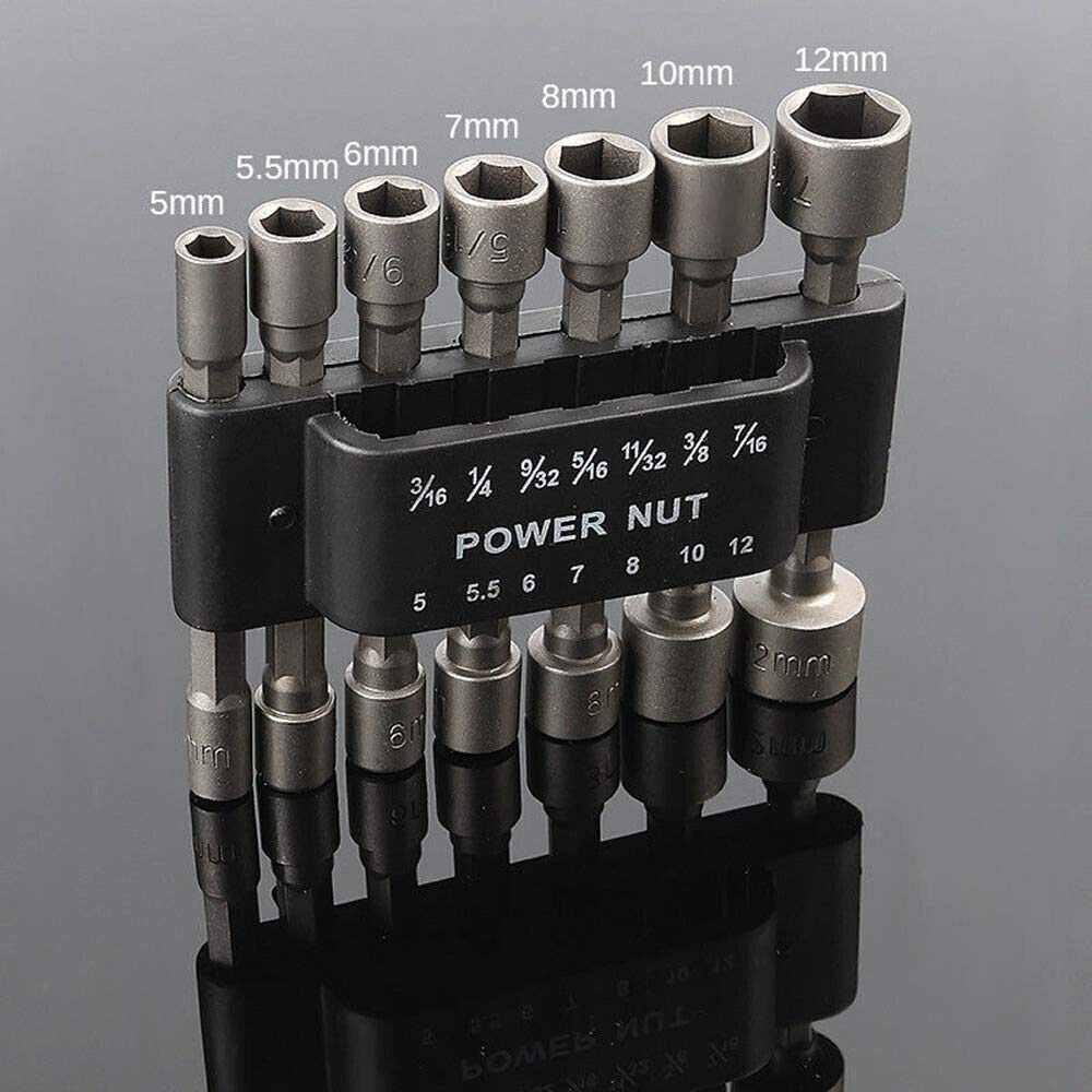 Bộ Đầu Tuýp 14 Món 1/4 Inch – Đầu Khẩu Lục Giác 5-12mm, Đầu Vặn Ốc Máy Khoan, Bộ Khẩu Mini Giá Tốt Đa Năng