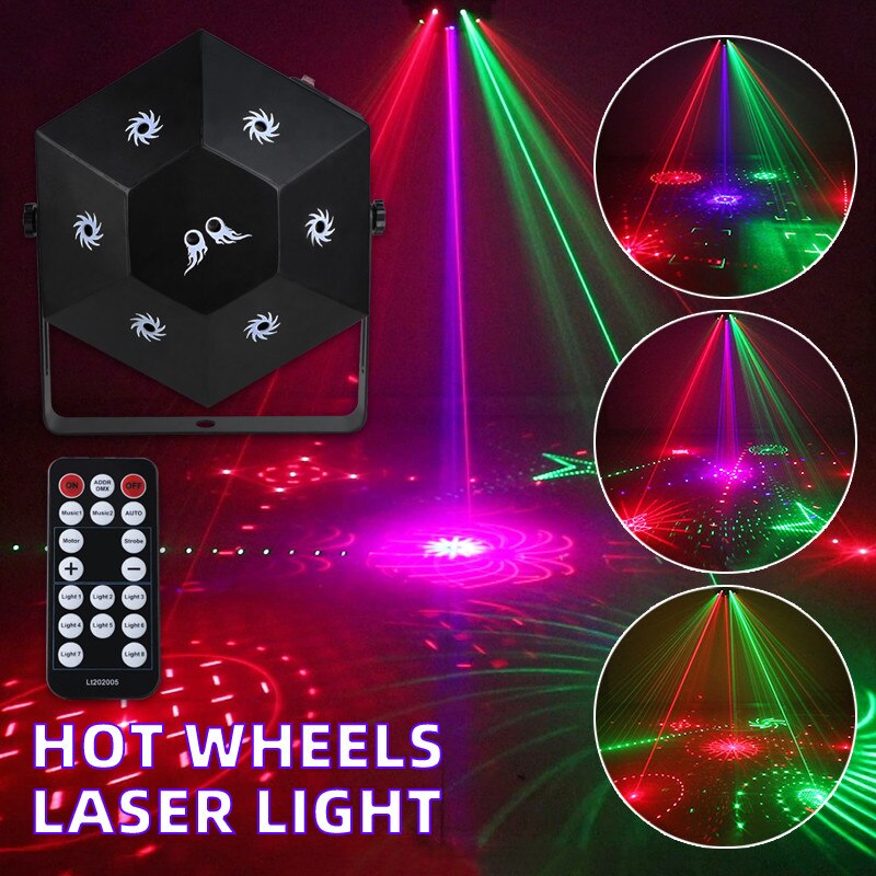 Đèn LASER vũ trường 8 mắt laze CẢM BIẾN ÂM THANH, Có chế độ DMX - Hàng chuẩn như video, hình ảnh