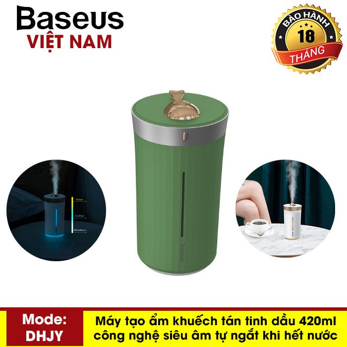 Máy phun sương tạo độ ẩm Baseus H420ml công nghệ siêu âm cho Văn Phòng , tại nhà,.. ( Tự động ngắt khi hết nước) - Phân phối bởi Baseus Vietnam