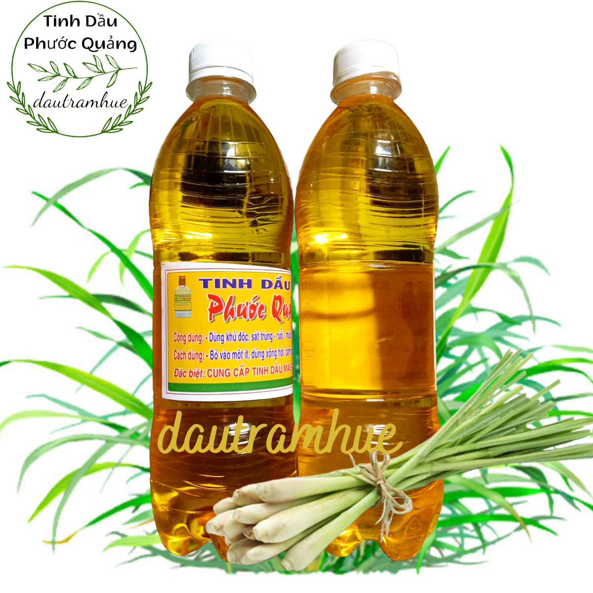 0.5 lít tinh dầu sả huế nguyên chất phước quảng