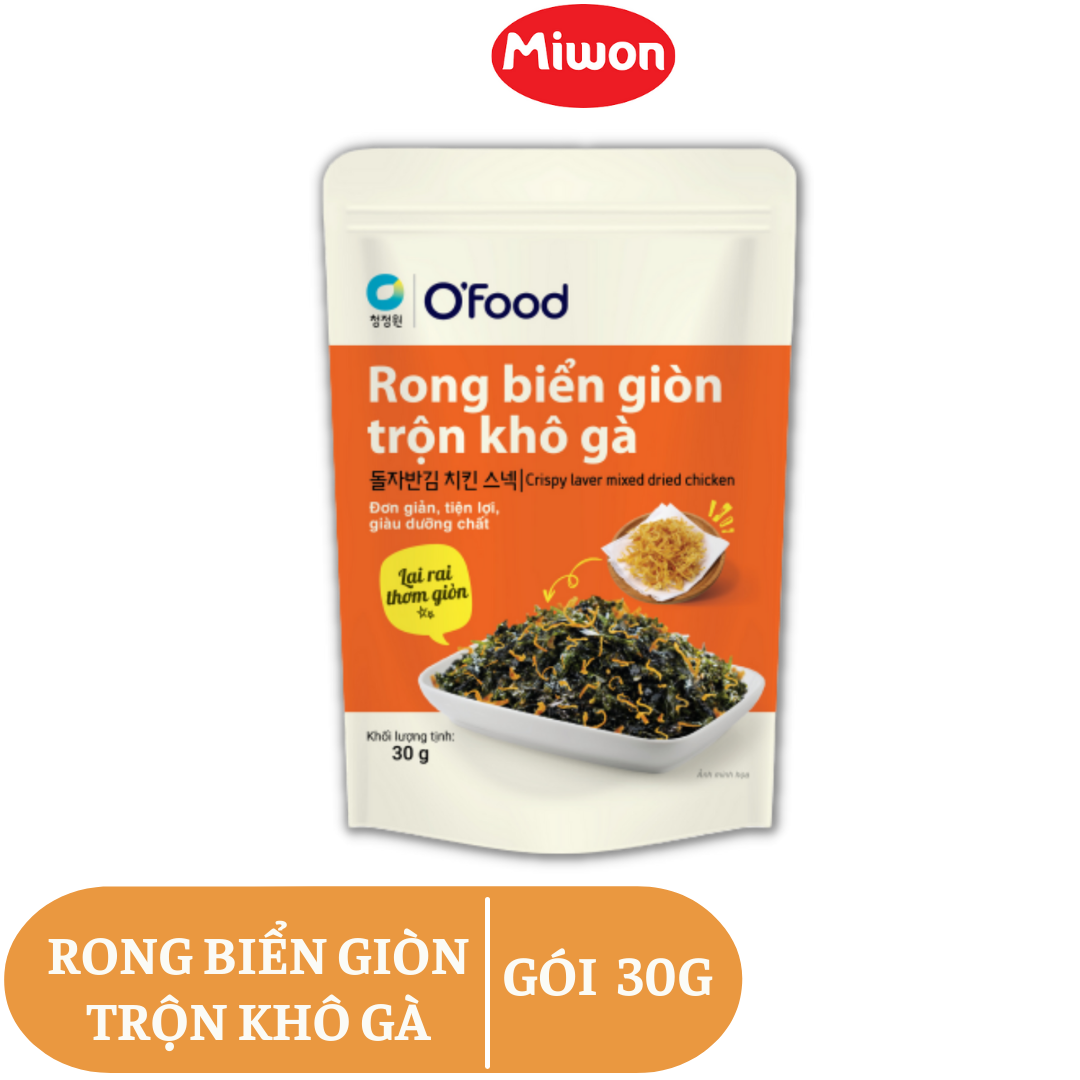 Rong biển giòn trộn khô gà O'Food gói 30g, ăn vặt hoặc ăn kèm với cơm nóng