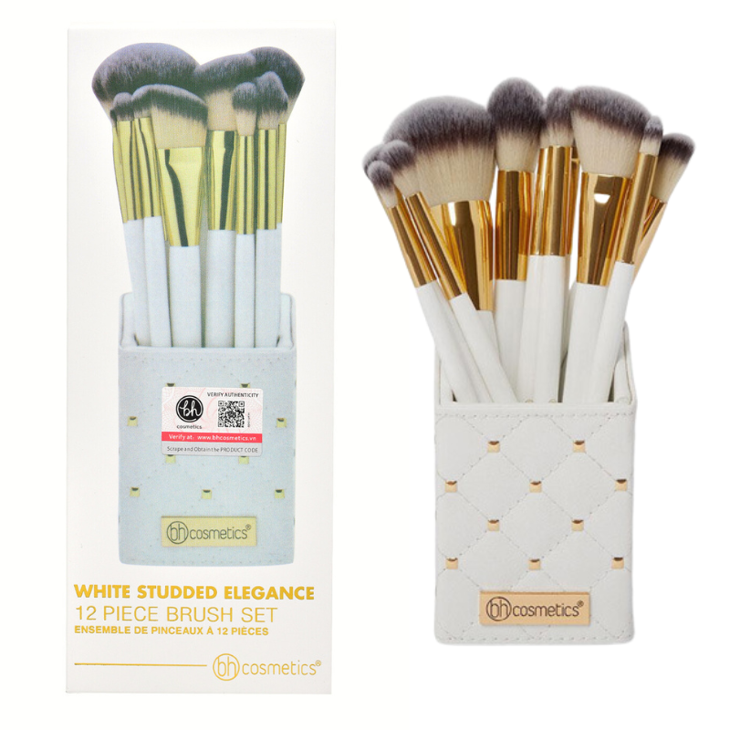 Bộ cọ trang điểm Bh Cosmetics White Studded Elegance 12pcs brush set
