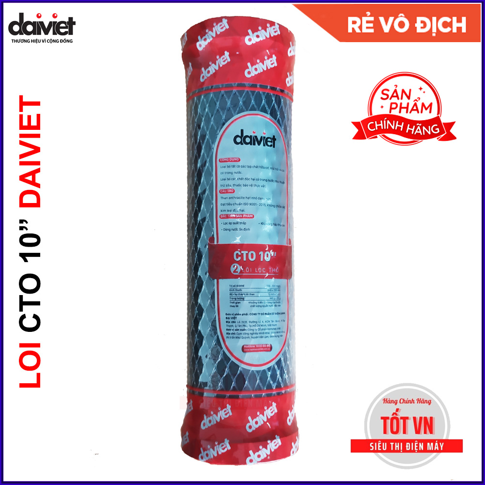 Lõi lọc nước cto, than dạng nén, lõi lọc thô máy lọc nước ro, điện máy tốt vn