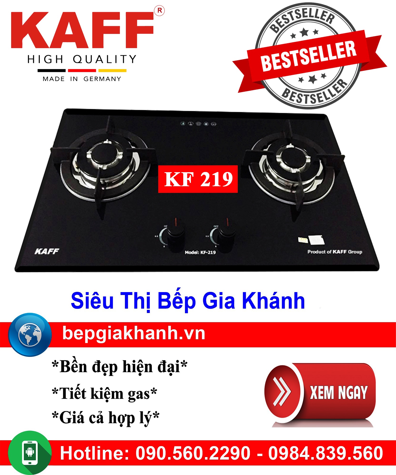 Bếp gas âm Kaff KF 219 bếp gas bếp gas đôi bếp gas đơn bếp gas âm bếp ga bếp ga đôi bếp ga đơn bếp ga âm bep ga bep gas