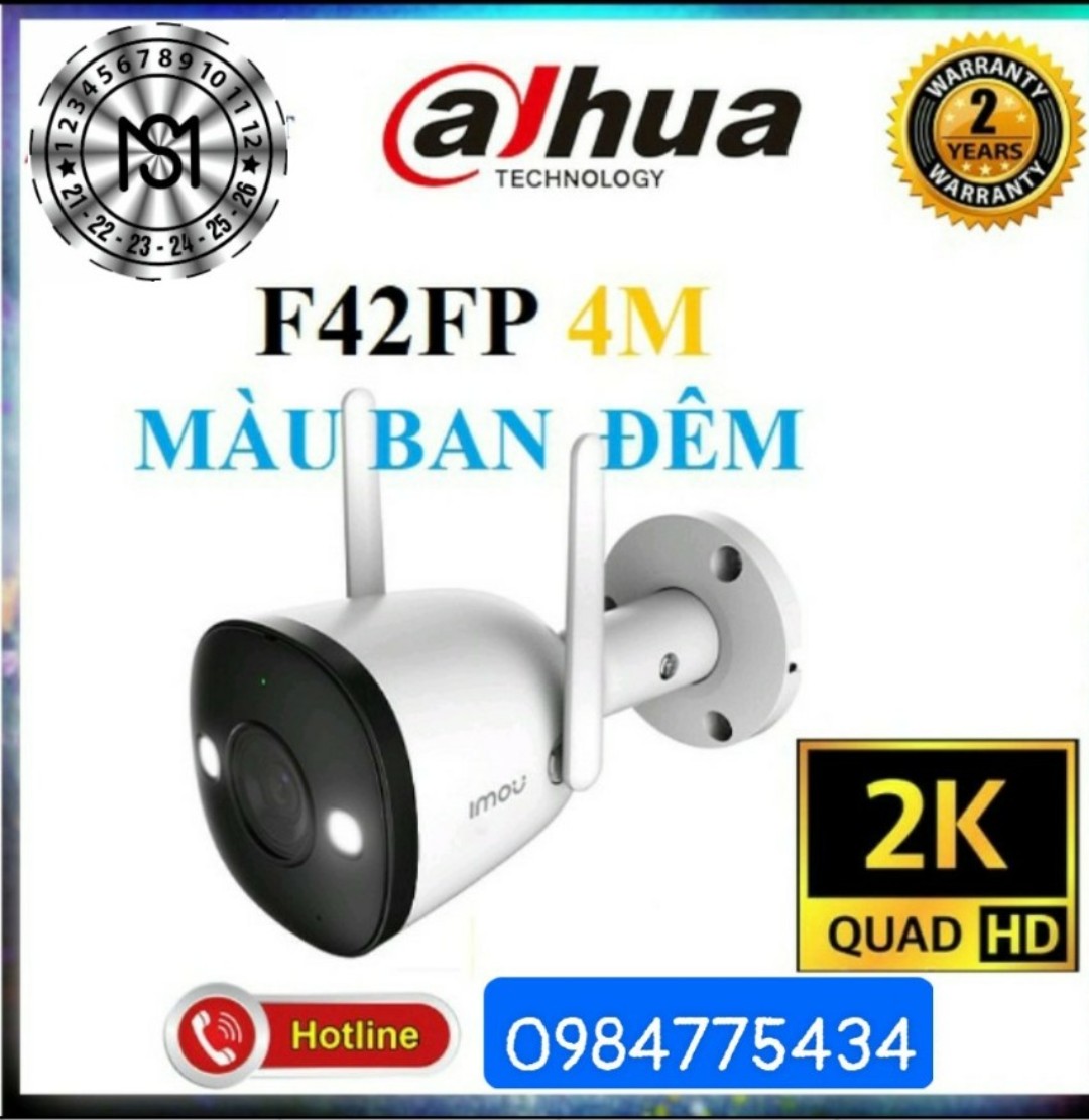 Camera Imou F42FP 4.0MP Ban đêm có màu, Chính hãng Imou Việt Nam, ngoài trời chống nước, Fullbox nguyên seal