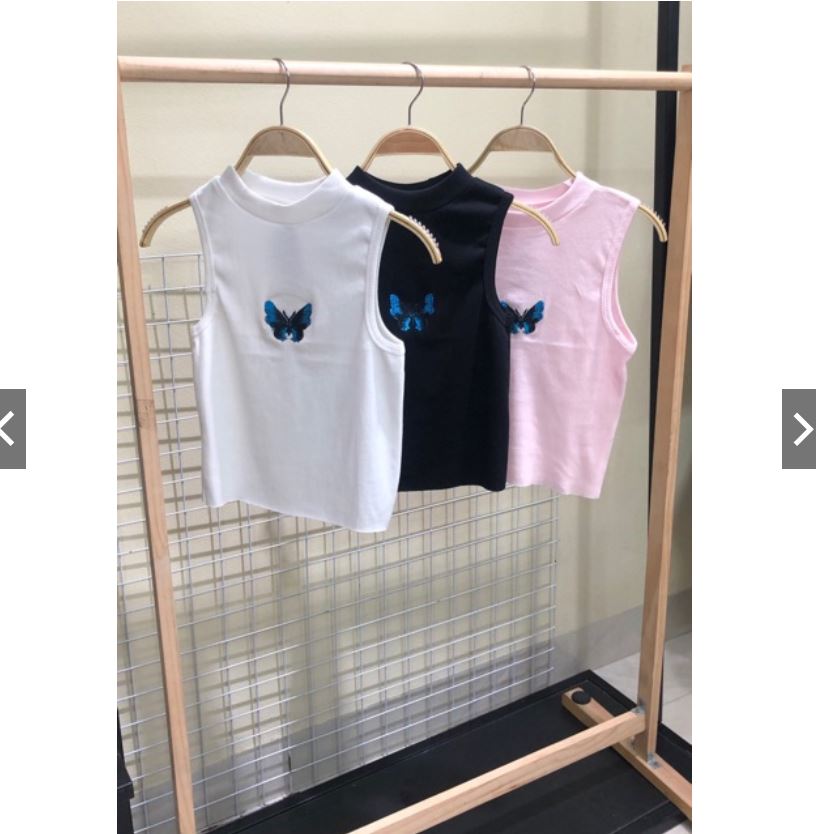 Áo 3 lỗ Crop-Top in hình con bướm