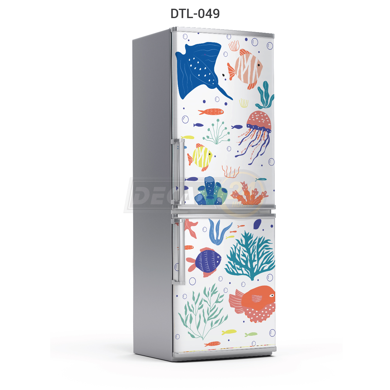 Decal dán trang trí tủ lạnh, miếng dán tủ lạnh chất liệu decal cao cấp chống thấm nước đủ kích thước Decal24h DTL-049