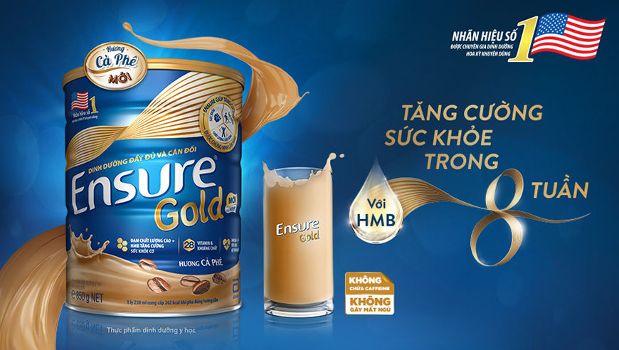 Sữaensure gold 850g(dinh dưỡng đầy đủ và cân đối hương lúa mạch )