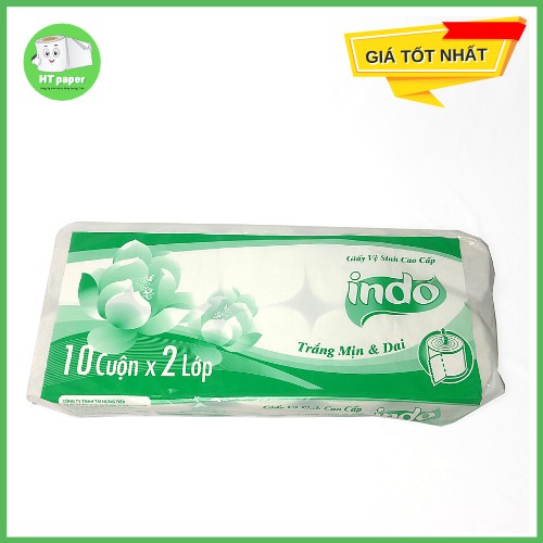 Gói 10 cuộn giấy vệ sinh cuộn, giấy cuộn vệ sinh, giấy vệ sinh không lõi indo giá sỉ chất lượng