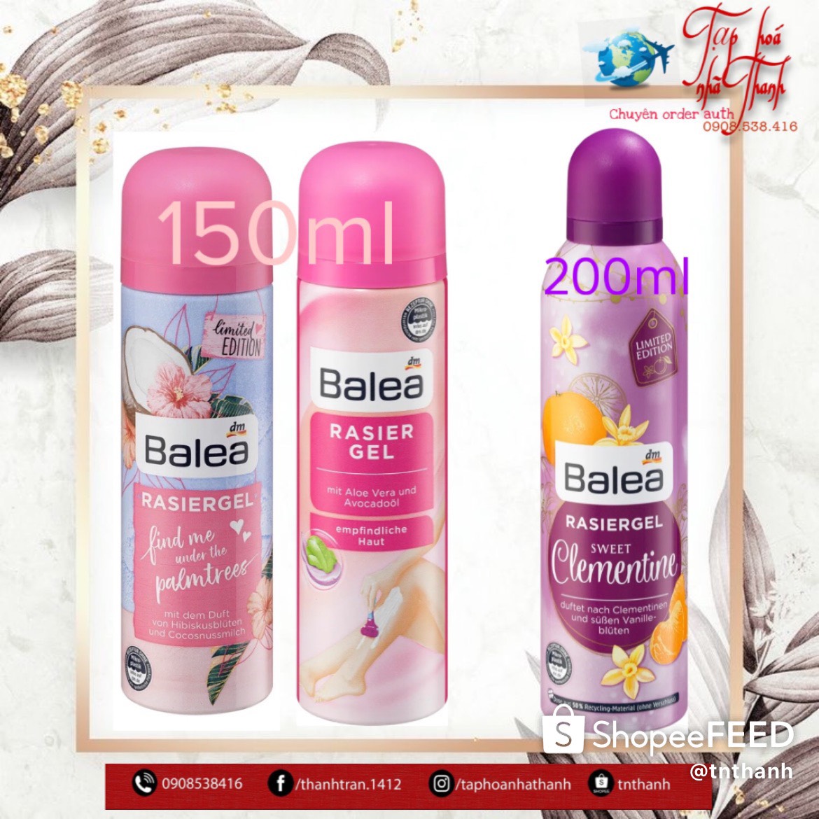 Gel cạo lông Balea thần thánh toàn thân Đức