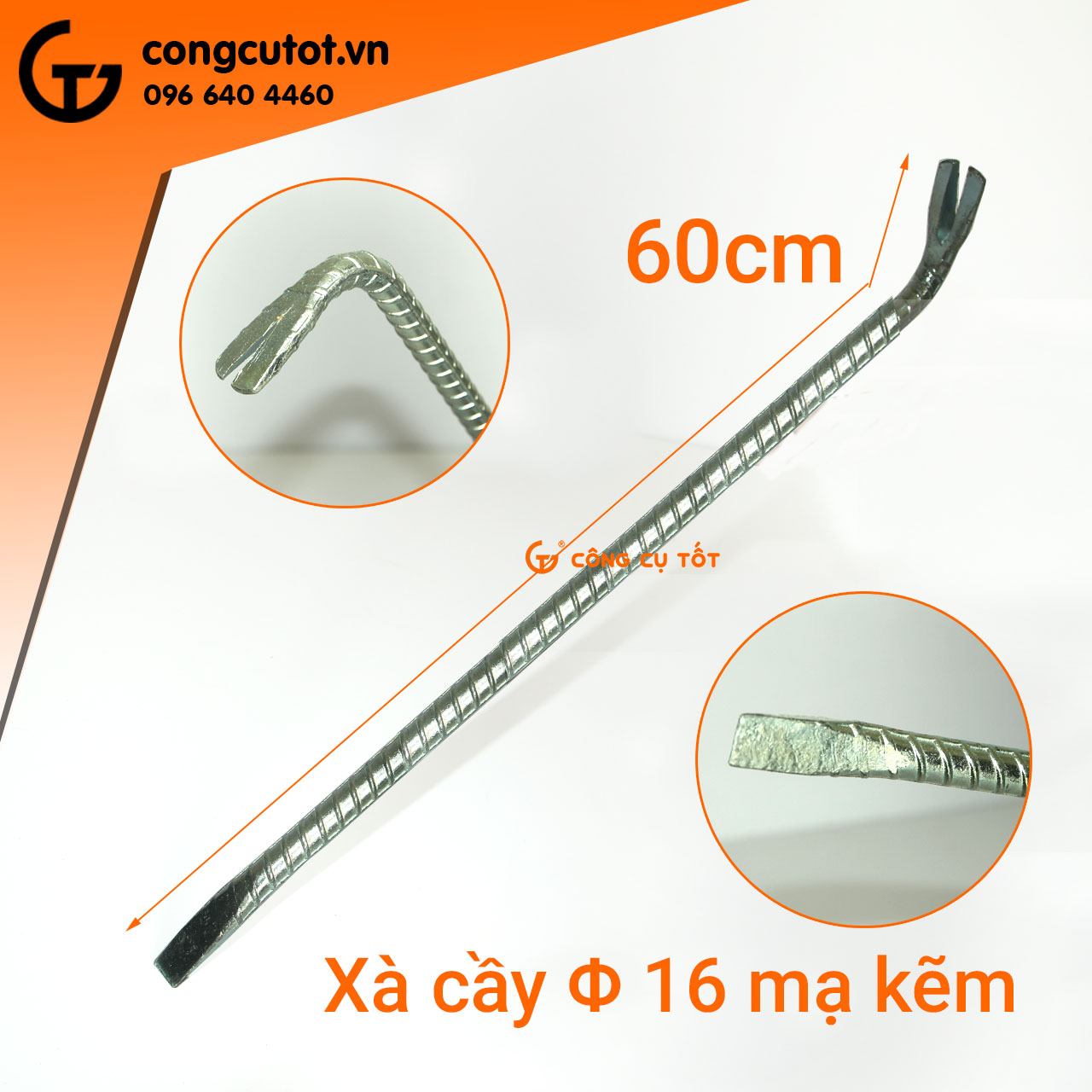 Xà beng 60cm bằng thép vằn Φ16