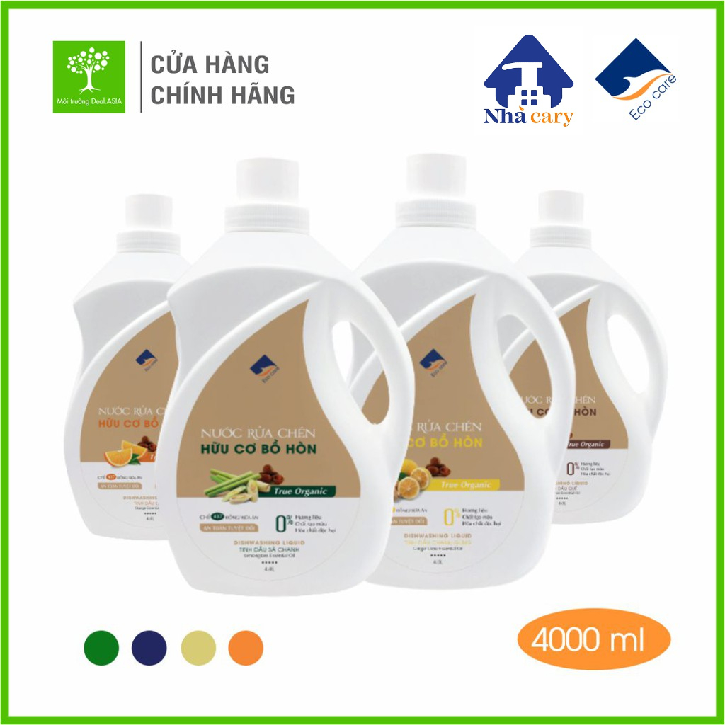Nước rửa chén hữu cơ quế 4 lít - nước rửa bát hữu cơ thuộc nhóm vệ sinh bát đĩa ecocare