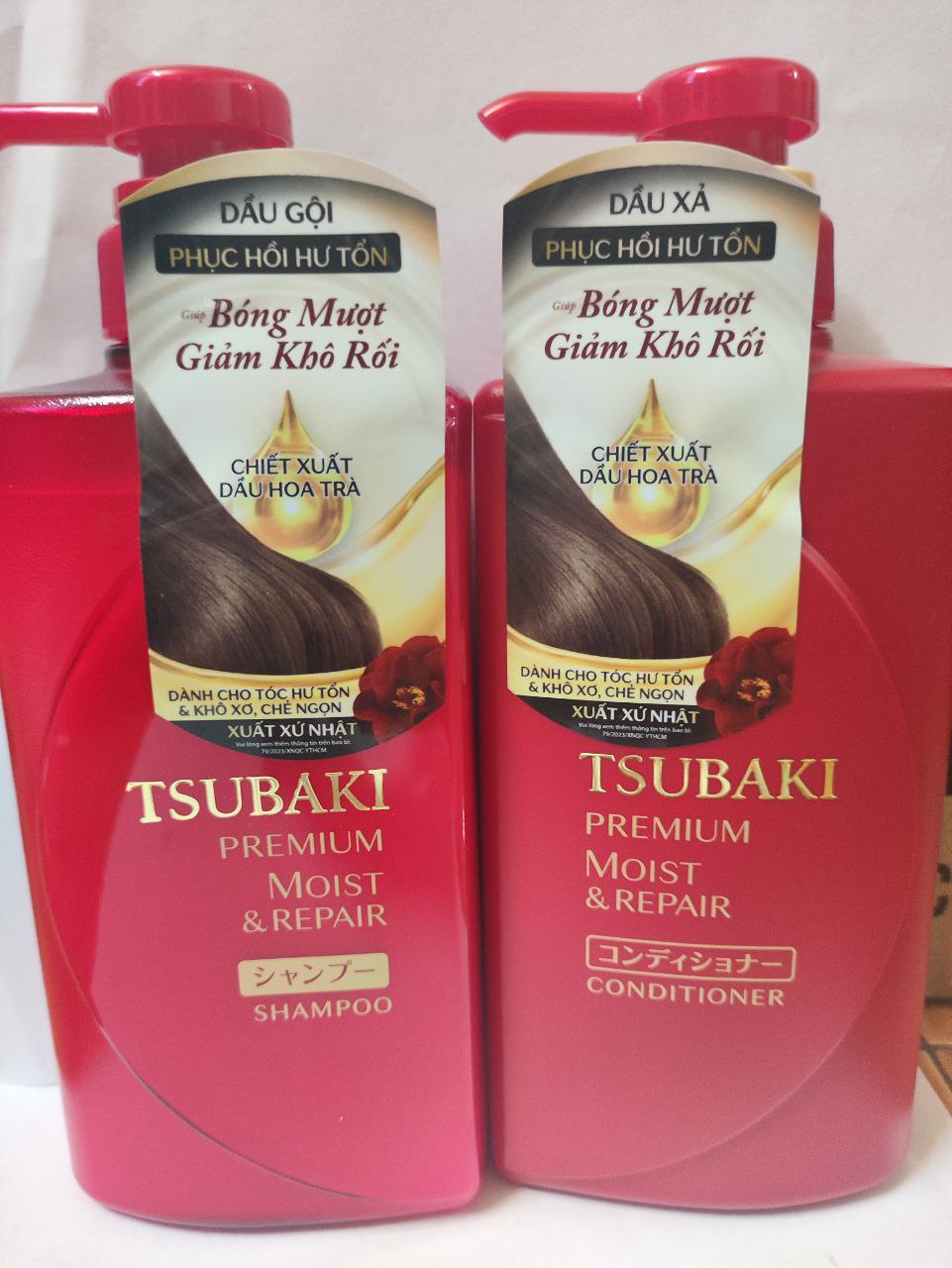 Bộ đôi dầu gội xả Tsubaki Premium Moist Dưỡng Tóc Bóng Mượt
