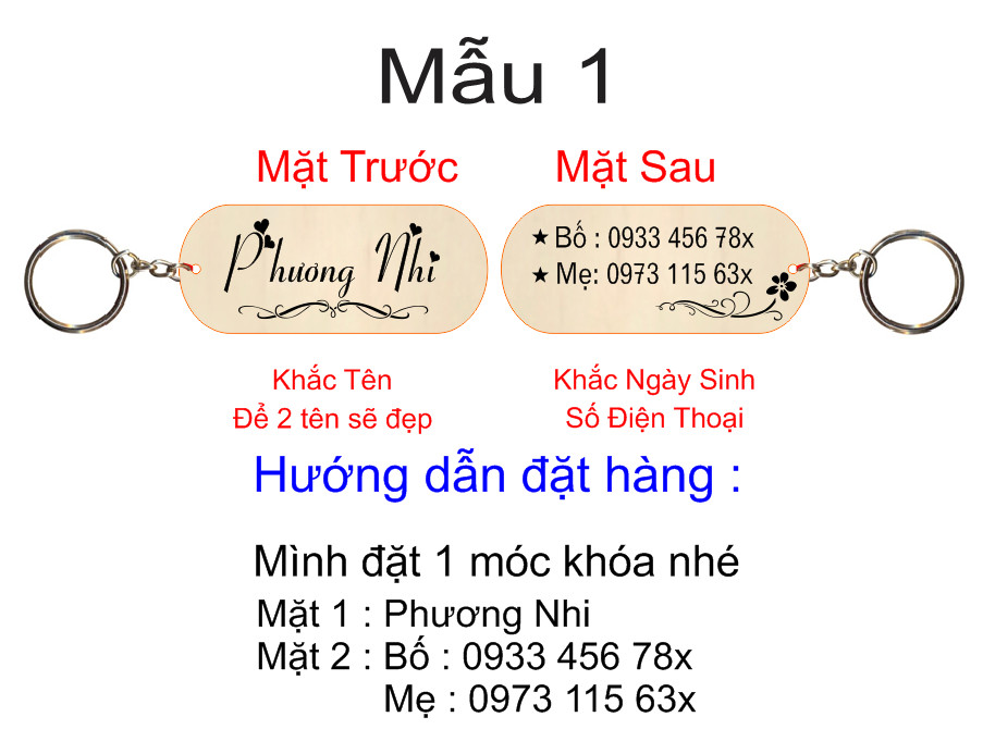 Móc khóa khắc tên chính bạn