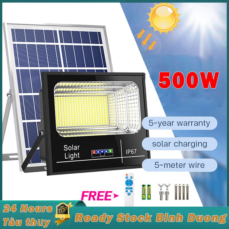 MIAOKA đèn led năng lượng mặt trời 500W solar light IP67 không thấm nước đèn năng lượng măt trời ngoài sân 0 hóa đơn tiền điện đèn năng lượng mặt trời trong nhà