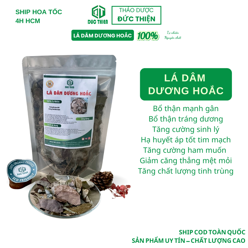 100g, 250g lá dam dương hoắc loại 1 đức thiện - tăng cường sinh lý nam, tăng ham muốn, bổ thận tráng dương