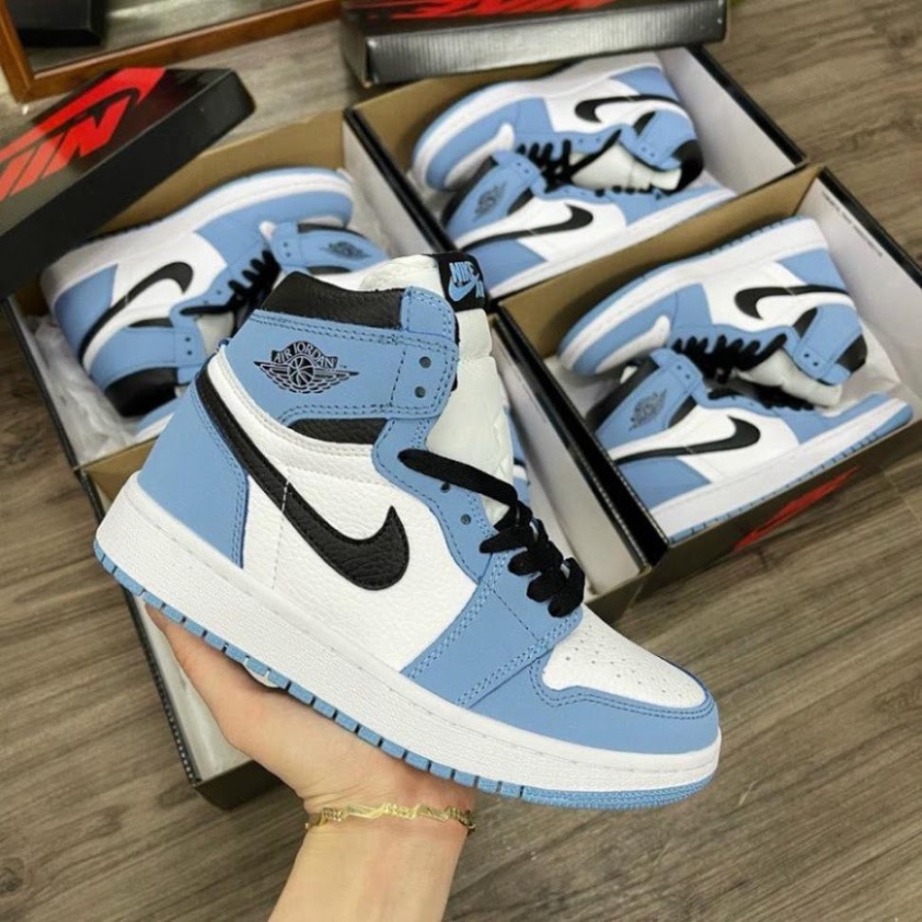 Giày thể thao jordan cổ cao xanh dương, giày sneaker jodan university blue nam nữ full box bill full size 36-43