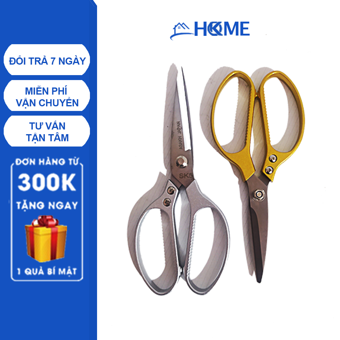 Kéo cắt nhà bếp lưỡi thép không gỉ SK5 Nhật Bản
