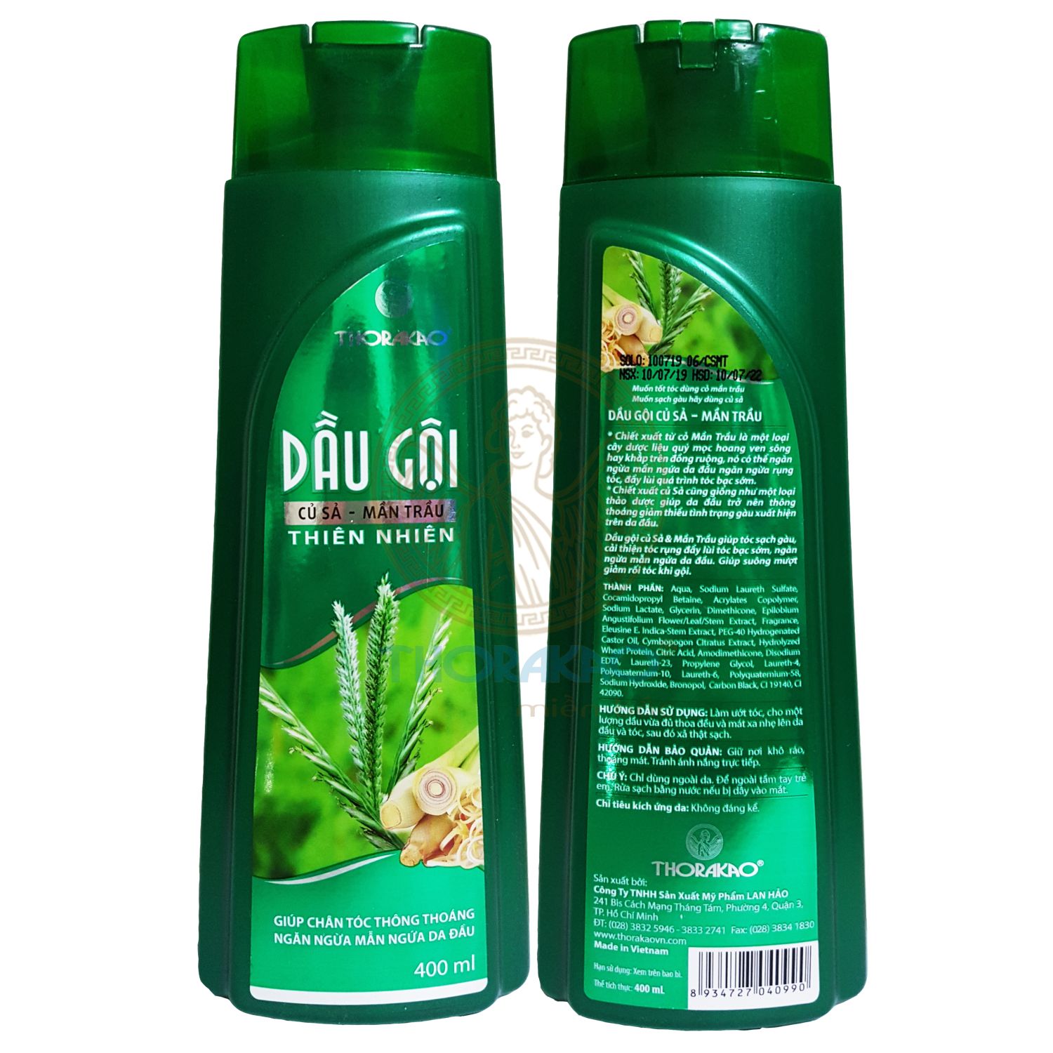 Dầu gội củ sả mần trầu ngăn rụng tóc, giảm nấm ngứa Thorakao 400ml