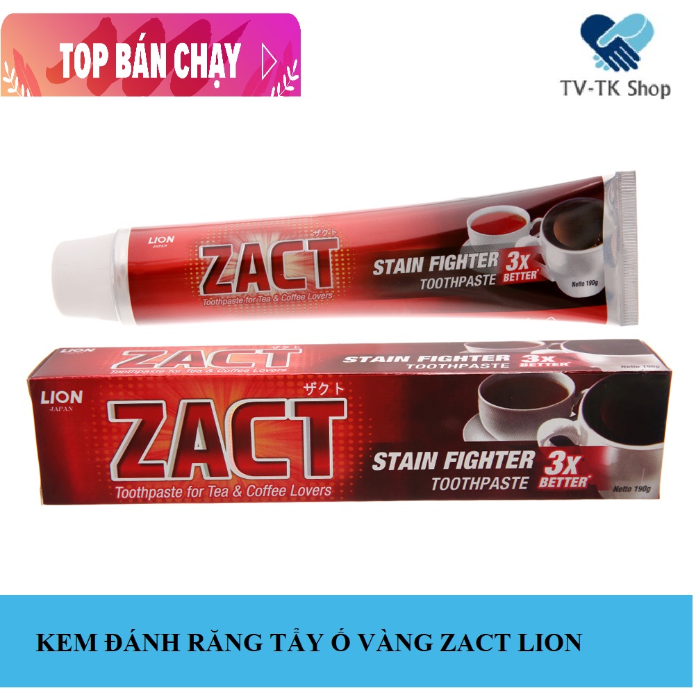 Kem Đánh Răng Tẩy Ố Vàng Răng ZACT Lion Nhật Bản 190gr - Mẫu mới