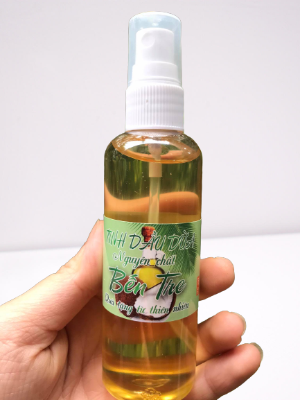 Chai dầu dừa Bến Tre nấu thủ công siêu sạch nhà làm (130ml vòi xịt)