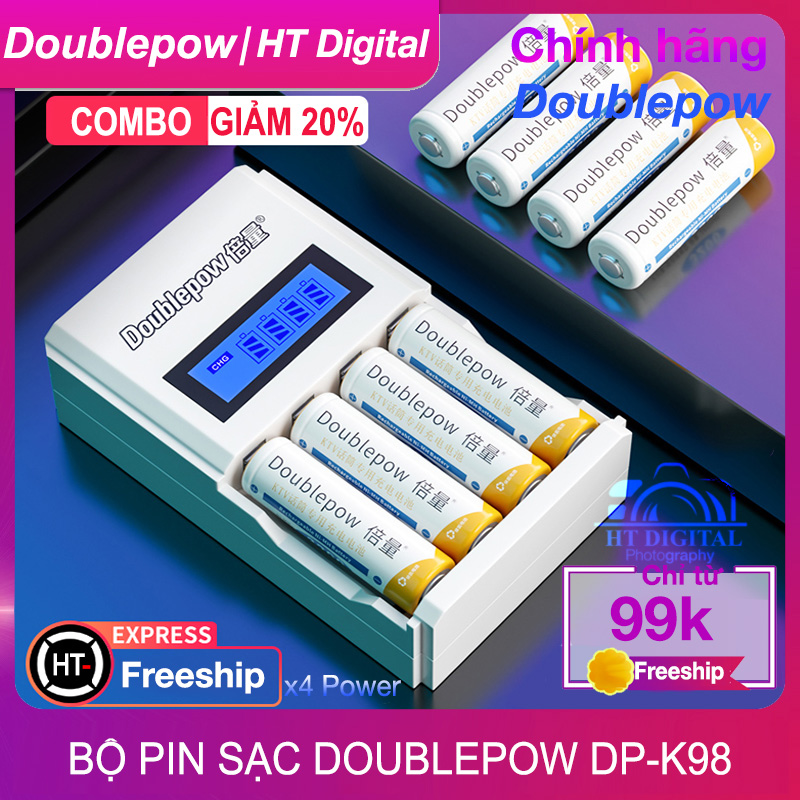 Bộ Sạc Pin DP-K98 Cao Cấp - Sạc Pin AA/AAA 2A 3A Dung Lượng Cao Cho Thiết Bị Điện Tử - Đồ Chơi Trẻ Em - Micro Karaoke - Pin Đồng Hồ Treo Tường