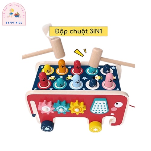 Đập chuột 3in1 đập chuột bằng gỗ đập chuột kèm đàn và bánh răng
