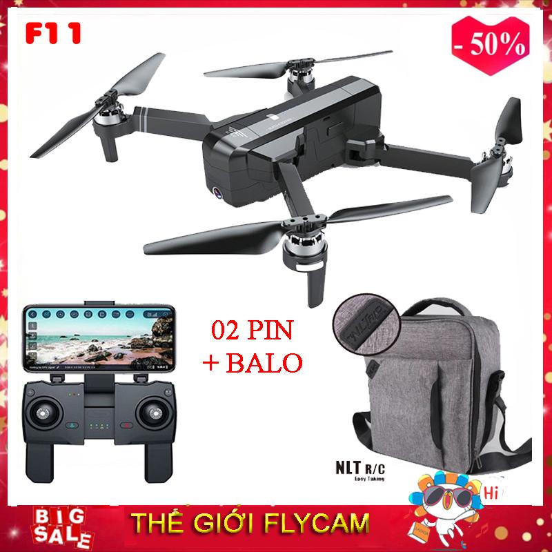 [Combo 02Pin +Balo] Máy bay Flycam SJRC F11 Camera 1080p. Bay 25 phút. Khoảng cách bay 1200m FPV 500m -Động cơ không chổi than. ( Bugs 5w, s70w, jjrc x5, zino,jjrc x7)