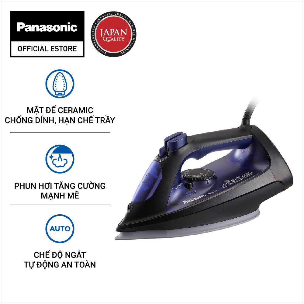 Bàn ủi hơi nước Panasonic NI-U600CARA - Phun hơi cực mạnh, chế độ tự ngắt - Bảo hành chính hãng 12 tháng