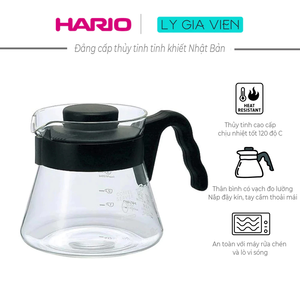 Bình Nước Thủy Tinh Phục Vụ Cà Phê Hario V60 Coffee Server