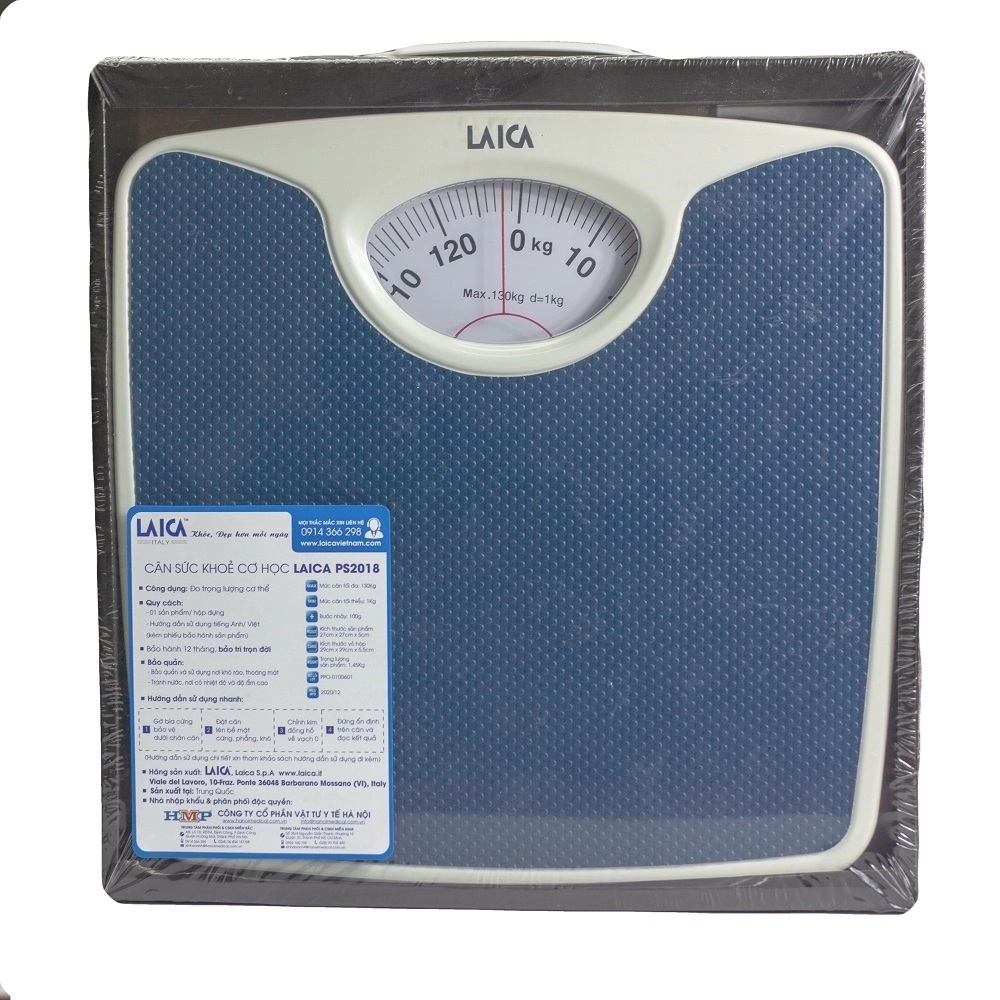 Cân Sức Khỏe Cơ Học LAICA PS2018 - Mặt Cân Phủ PVC Chống Trơn Trượt