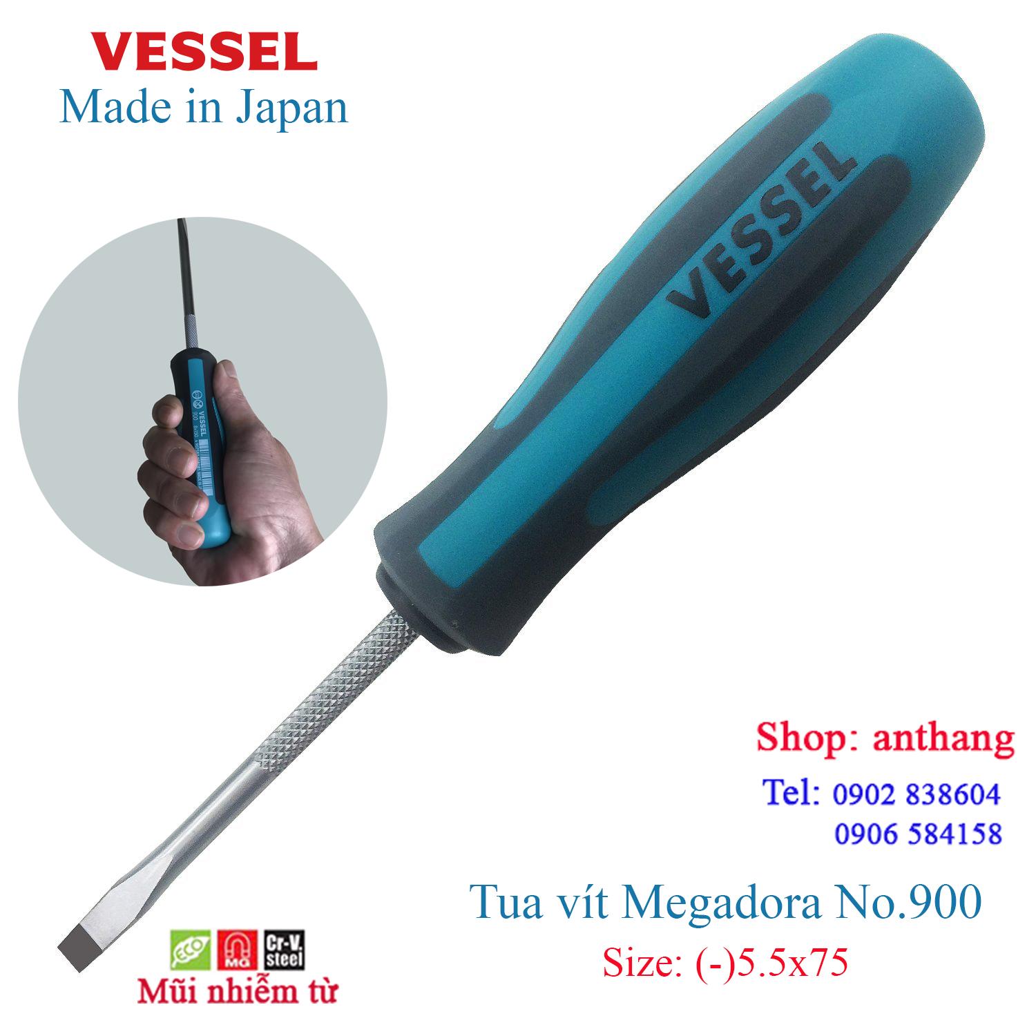 Tô vít tiêu chuẩn Megadora (2 cạnh) No.900 Vessel (Nhật bản)