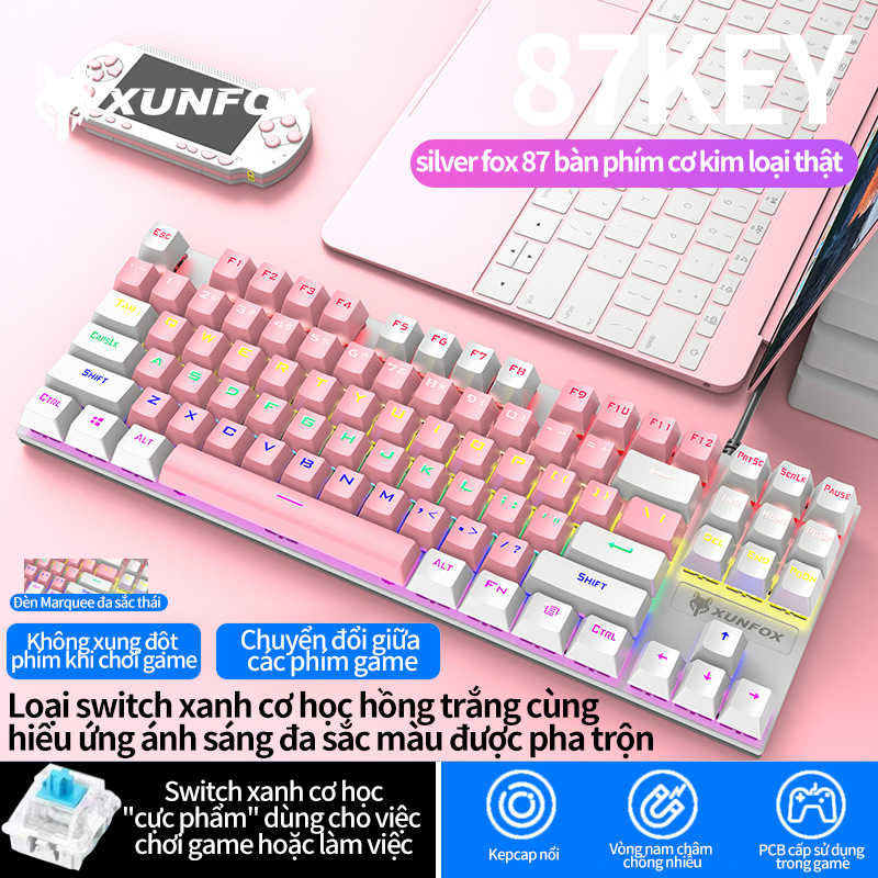 Bàn Phím Cơ Chuyên Game-Bàn Phím Cơ Máy Tính K550 Pro Led RGB -Bảo hành,Blue Switch Có 10 Chế Độ Màu
