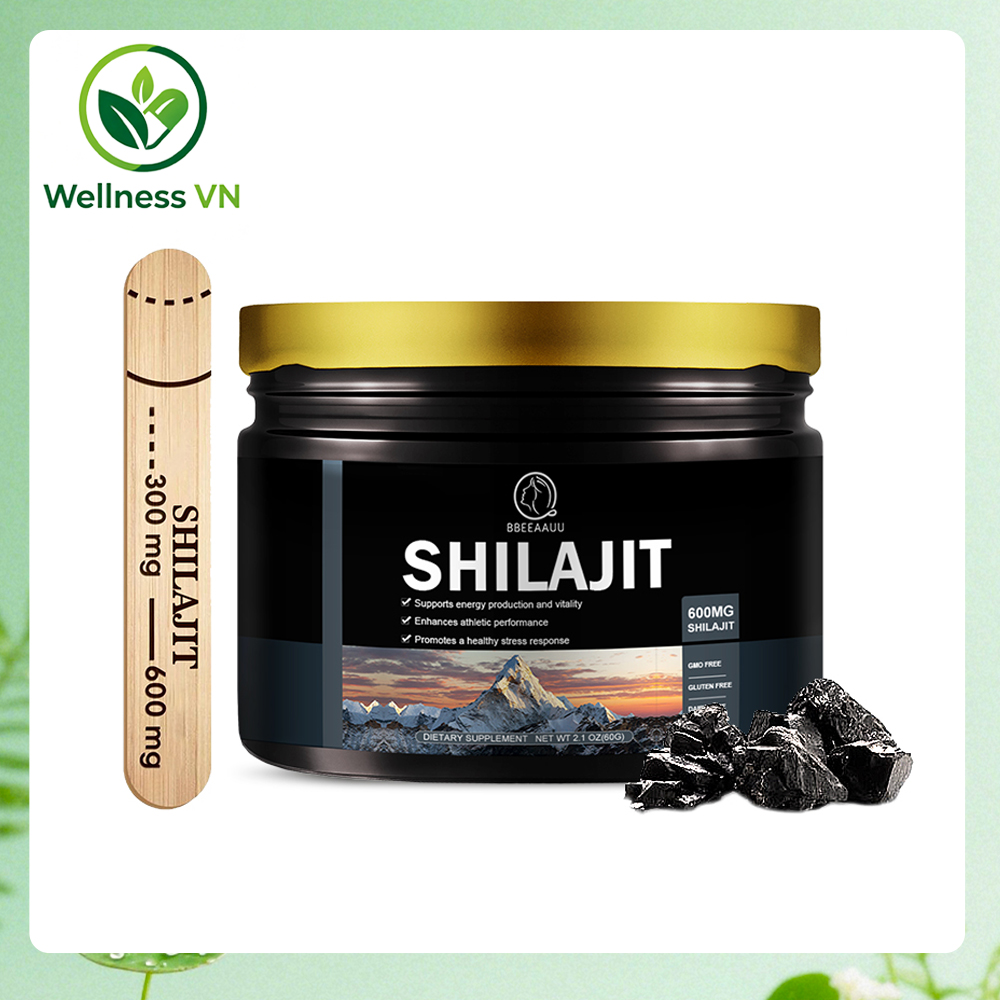 Nhựa Shilajit hữu cơ Himalaya nguyên chất với axit Fulvic và hơn 85 khoáng chất vi lượng giúp tăng cường năng lượng, sức mạnh và khả năng miễn dịch