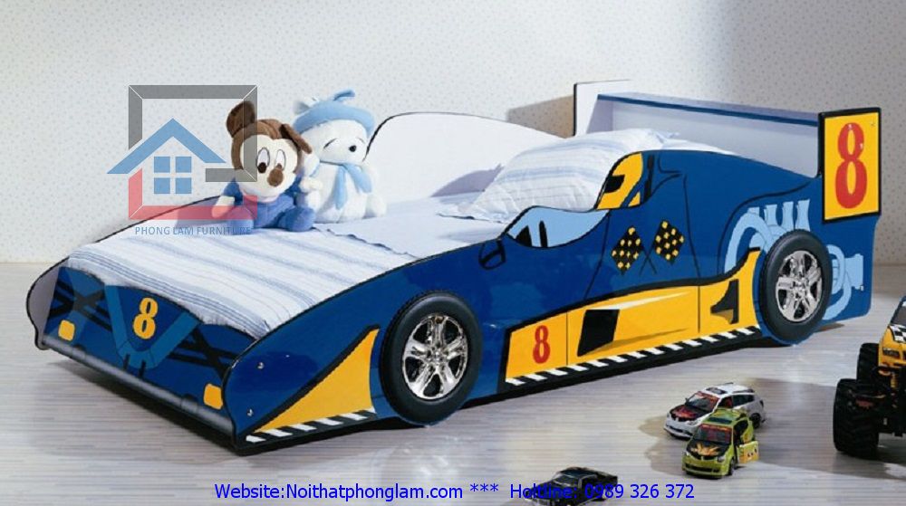 Giường trẻ em hình xe đua số 8