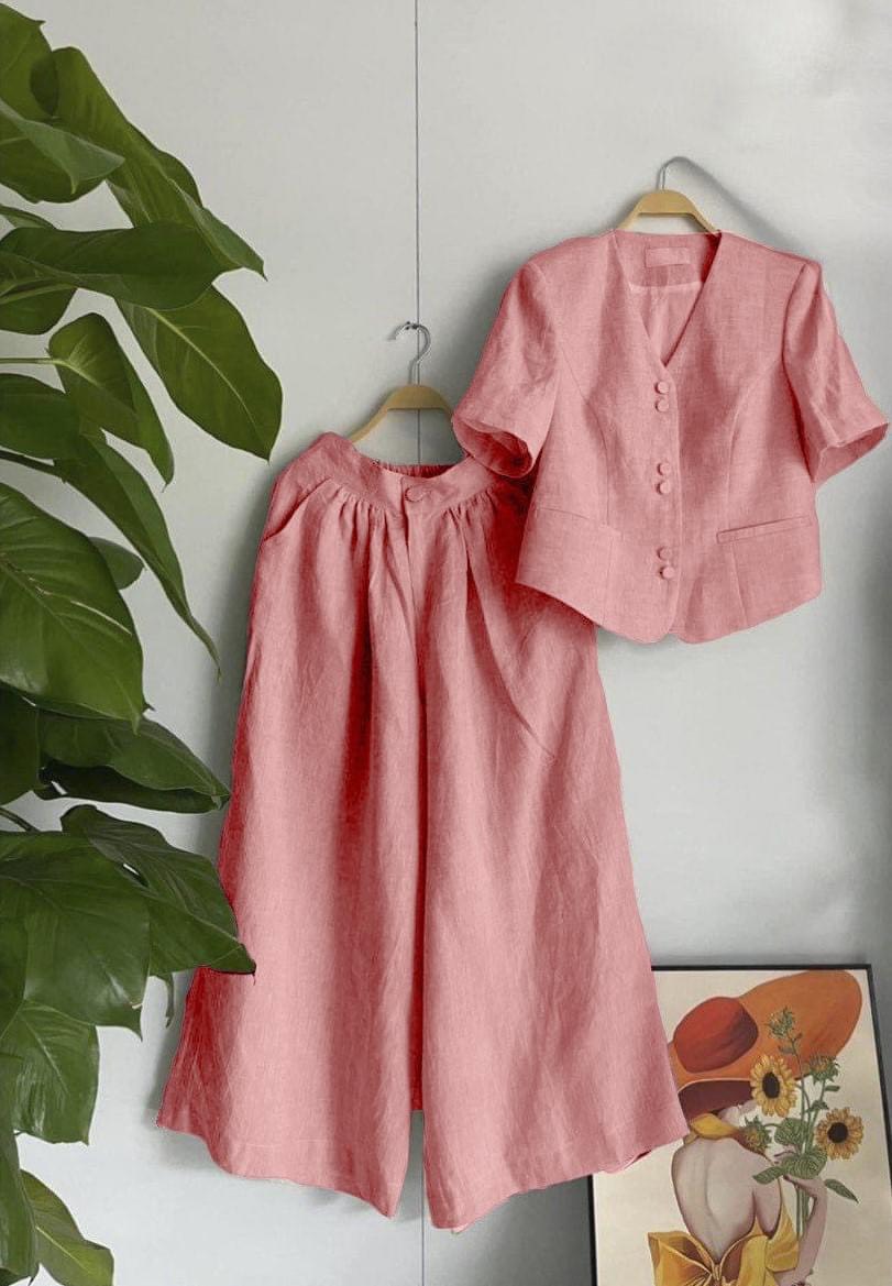  Set Quần Ống Rộng Bộ Đũi Nữ Bộ Đũi Đi Chơi Quần Ống Rộng Cao Cấp - Q37 