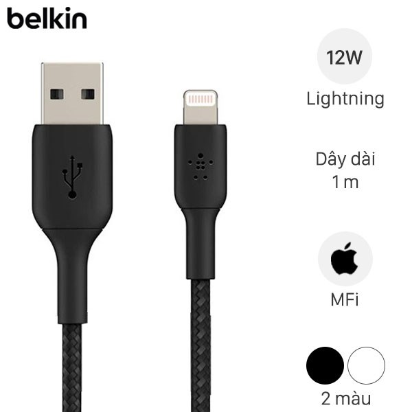 Cáp lightning mfi 1m belkin caa002