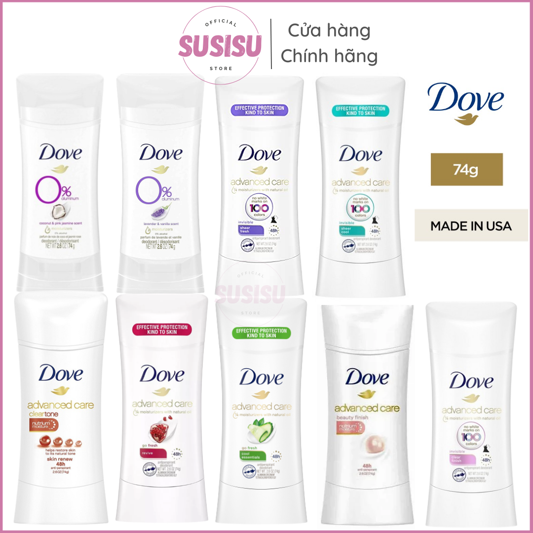Lăn Khử Mùi Dove Advanced Care Revive 48h 74g (Lựu, Dưa leo, oải hương) Lăn nách nữ Dove Advanced