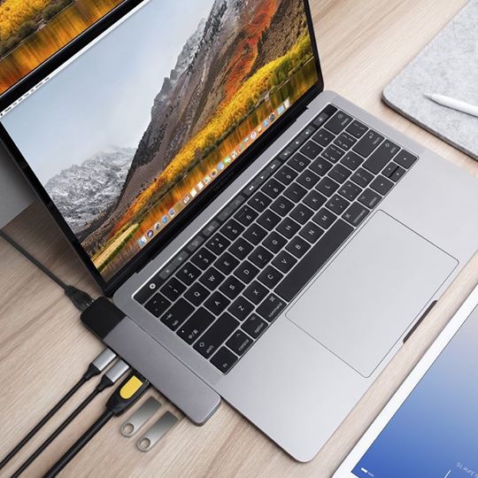 Hyperdrive net 6-in-2 hub for usb-c macbook pro 2016/2017/2018