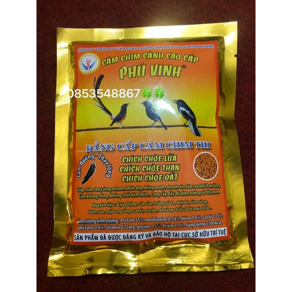 Cám phú vinh than lửa dưỡng, thay lông 200gr - thức ăn chim cao cấp