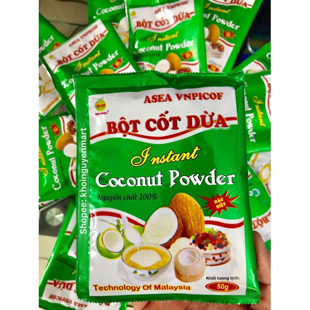 10 gói bột cốt dừa Minaco làm bánh, nấu chè, nấu xôi gói 50g, hàng Việt Nam chất lượng thơm ngon | Tạp hóa Ánh Thảo