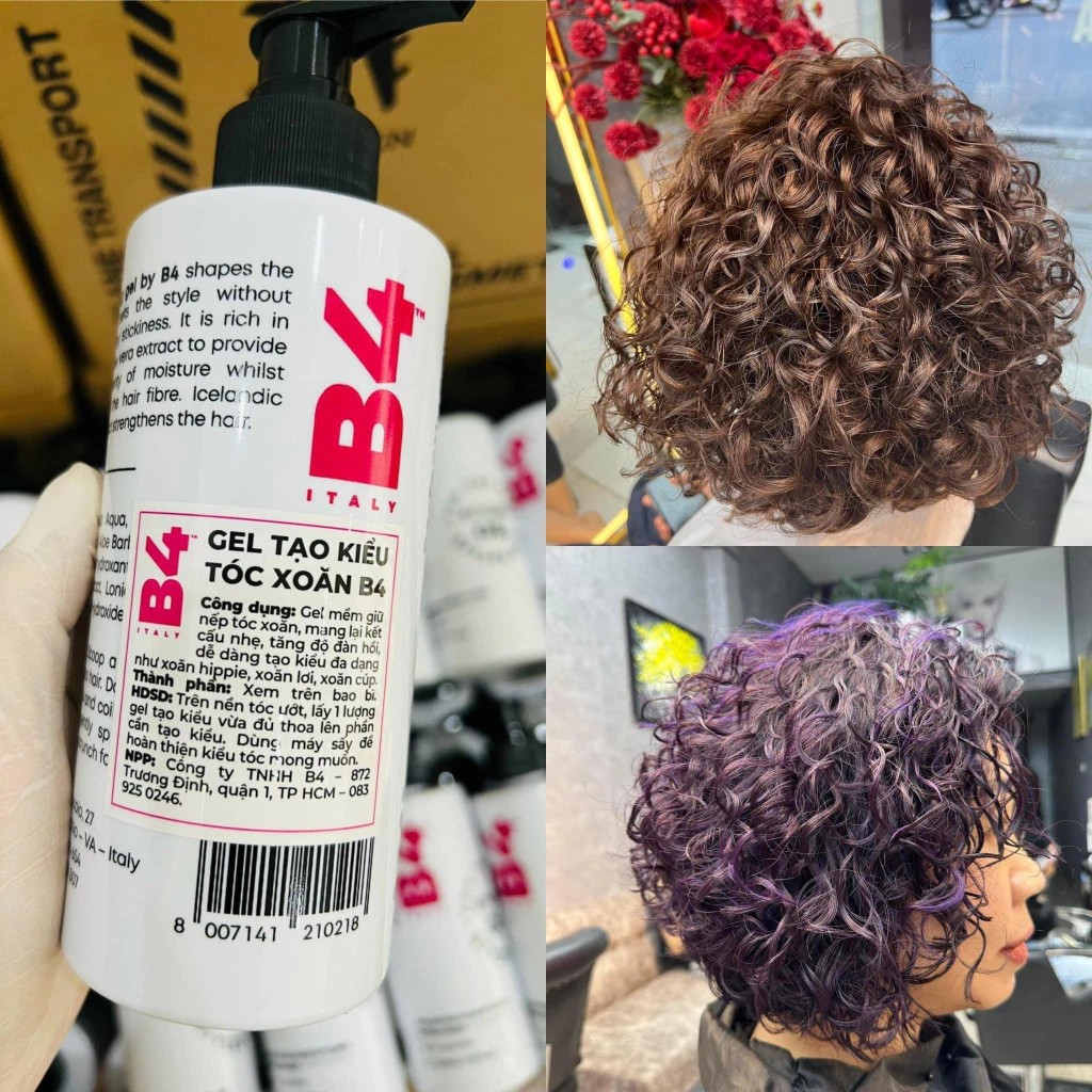 Gel Mềm B4 Tạo Kiểu, Giữ Nếp Tóc Xoăn Hippie Xù Mì Tự Nhiên Không Bết Tóc B4, Mùi Siêu Thơm 350ml..