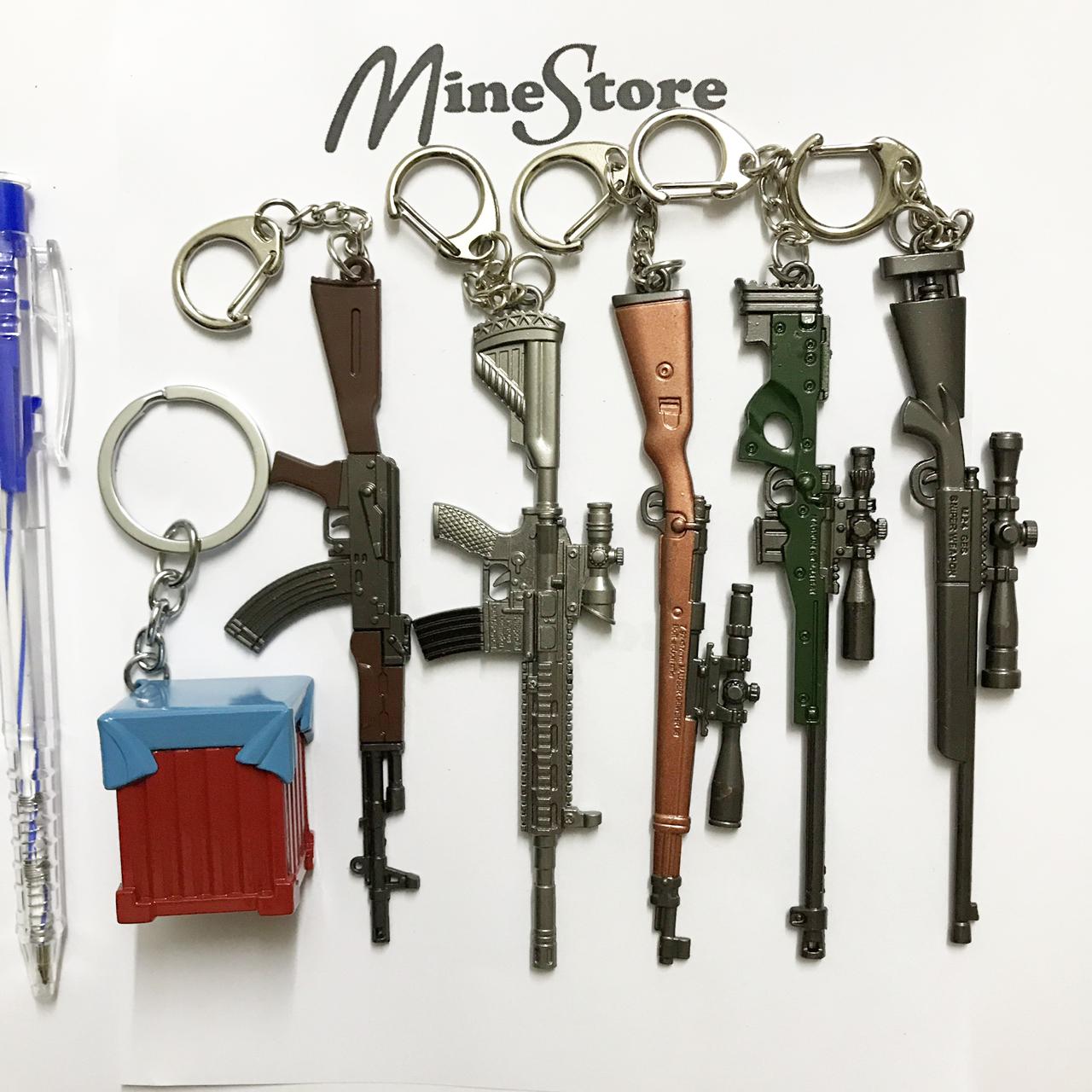 Combo 6 Móc Khóa: Thính, AKM, M416, K98, AWM, M24 PUBG (Mô Hình Trưng Bầy Size 12Cm)