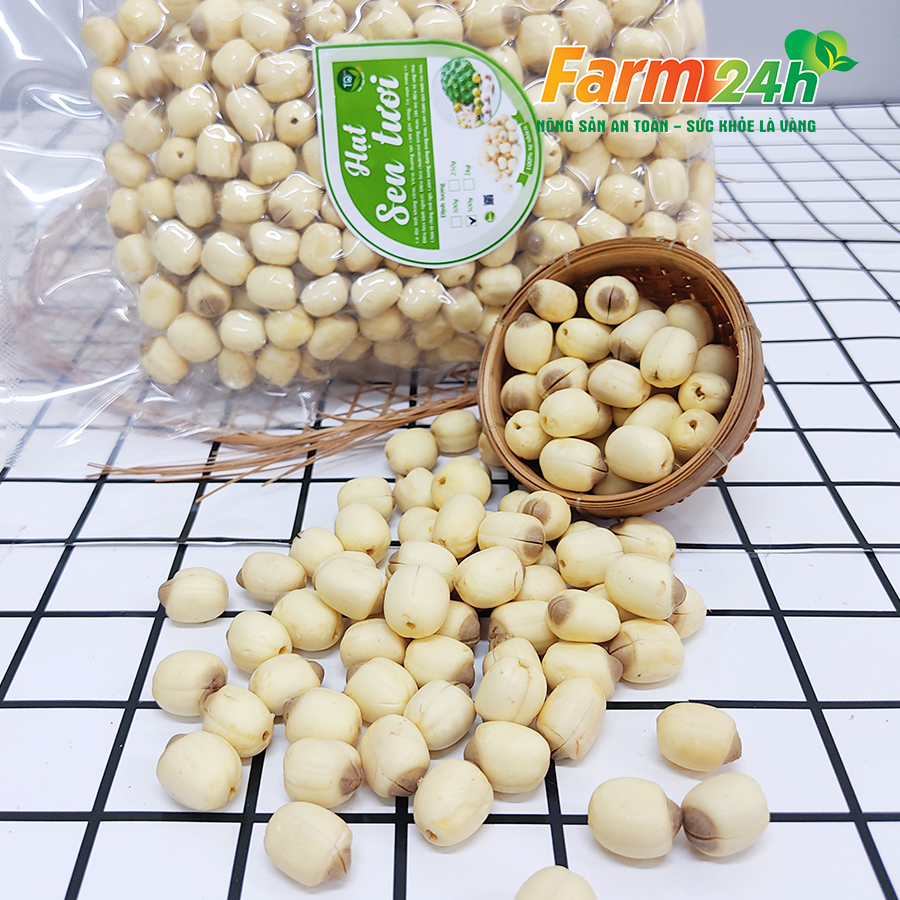 Hạt sen tươi Đồng Tháp nấu chè, nấu cháo, hầm canh, giúp an thần ngủ ngon, 100% thiên nhiên | Farm24h