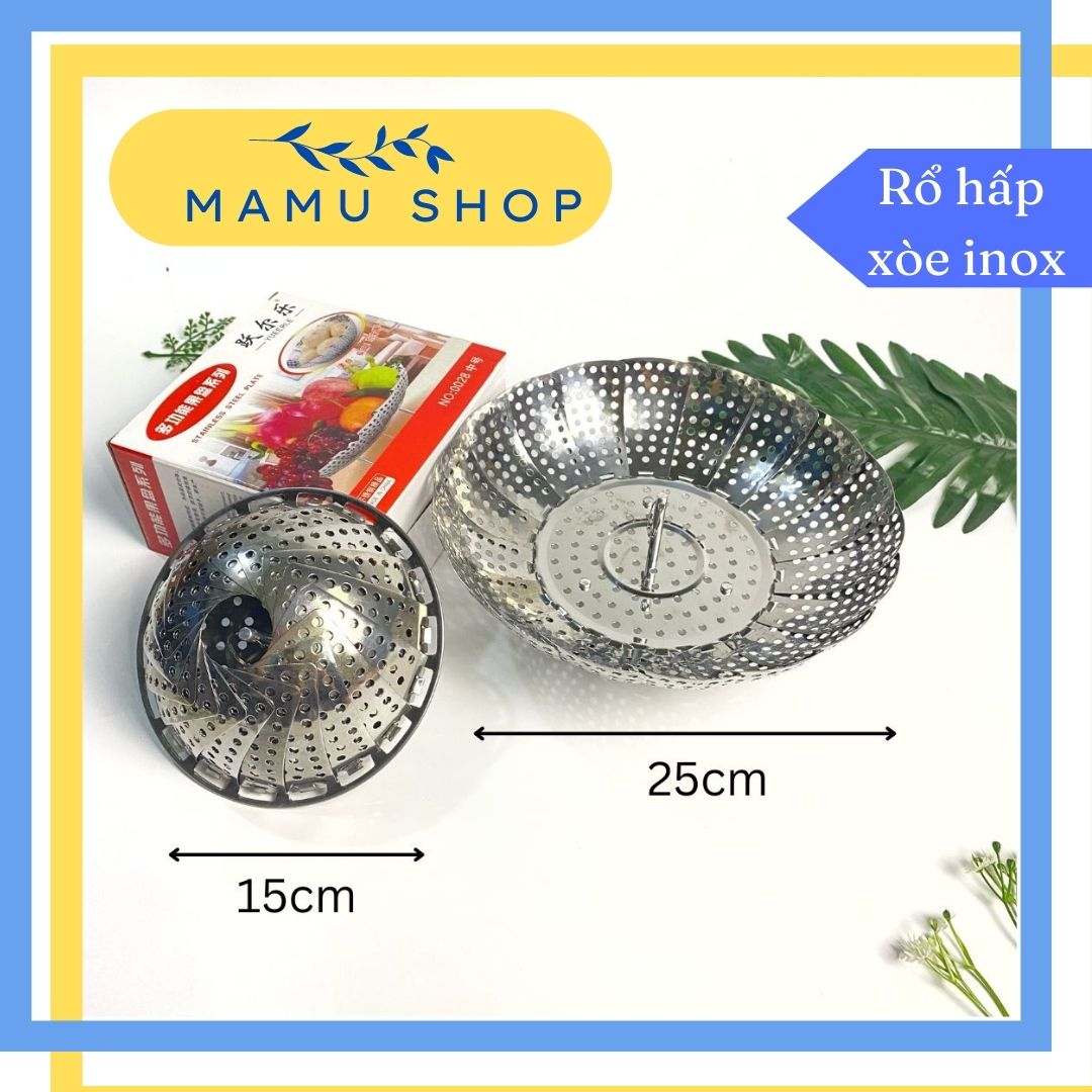 Vỉ hấp rổ xòe xửng hấp inox đa năng Mamu shop M112