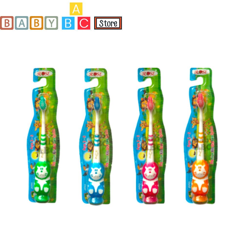 Bàn Chải Đánh Răng Trẻ Em ROSE Bàn Chải Trẻ Em Hình Con Sư Tử Sợi Lông Siêu Mềm Công Nghệ Nhật Bản