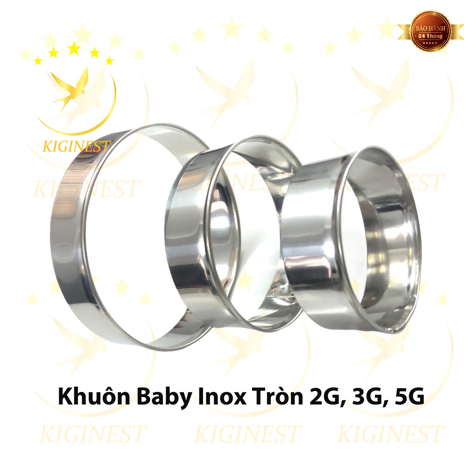 Khuôn yến inox baby tròn 2g, 3g, 5g đắp, sấy và định hình tổ yến- set yến chưng