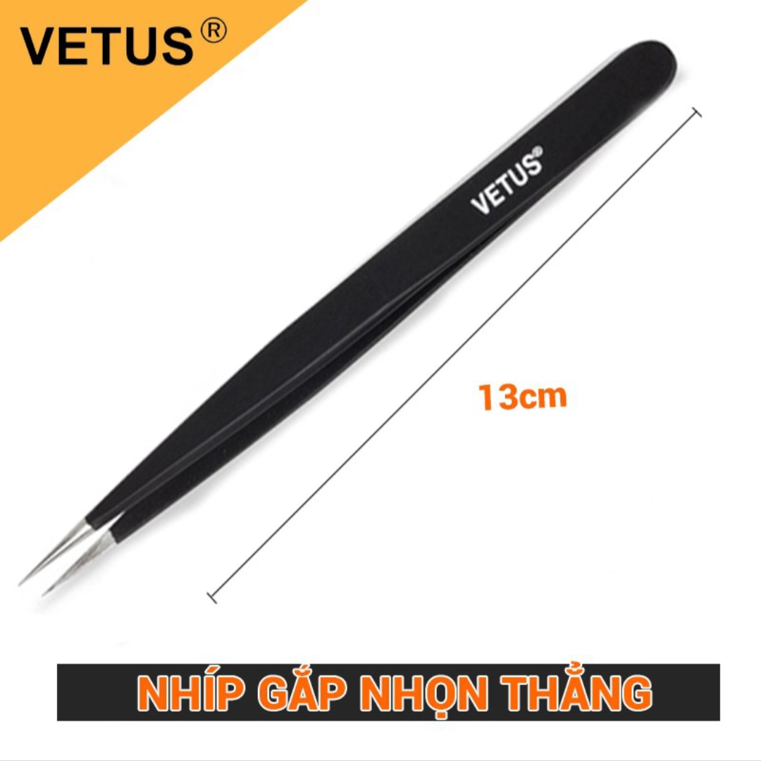 Nhíp Nhặt Lông Yến Vetus Siêu Nhọn Cao Cấp Chống Tĩnh Điện, Nhíp Gắp Linh Kiện Điện Tử, Nhíp Gắp Nối Mi Chuyên Dụng